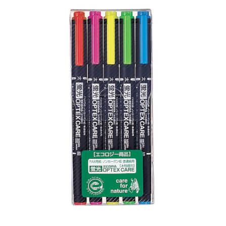 ปากกาไฮไลท์ 2 หัว ZEBRA OPTEX CARE 5C แพ็ค 5 สี_0